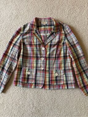 Vintage Talbots cotton plaid blazer jacket